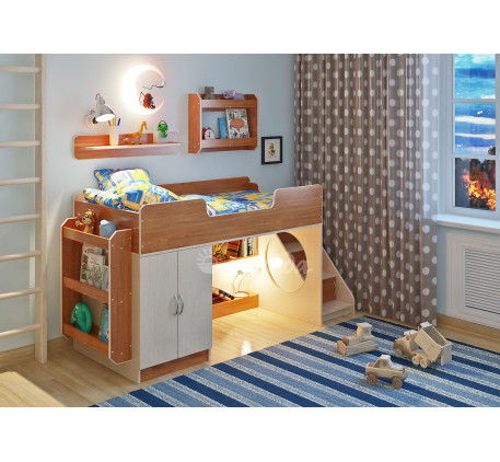 Детская кровать-чердак Легенда 2.2 со столом Л-02, спальное место 160х80 см